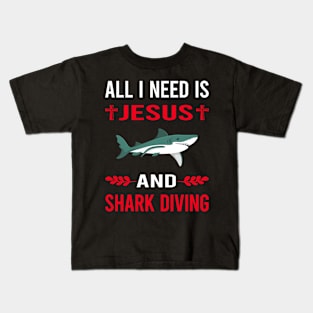 I Need Jesus And Shark Diving Diver Kids T-Shirt